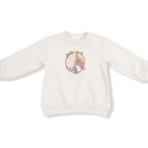 Angel Dear White Long Sleeve Tee with Horse Design